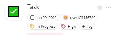 A task with metadata (due date, owner, status, and priority).